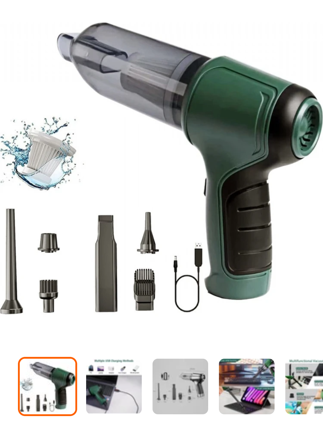 Dinamic Araç Süpürgesi Şarjlı Yeşil 120W HL-107